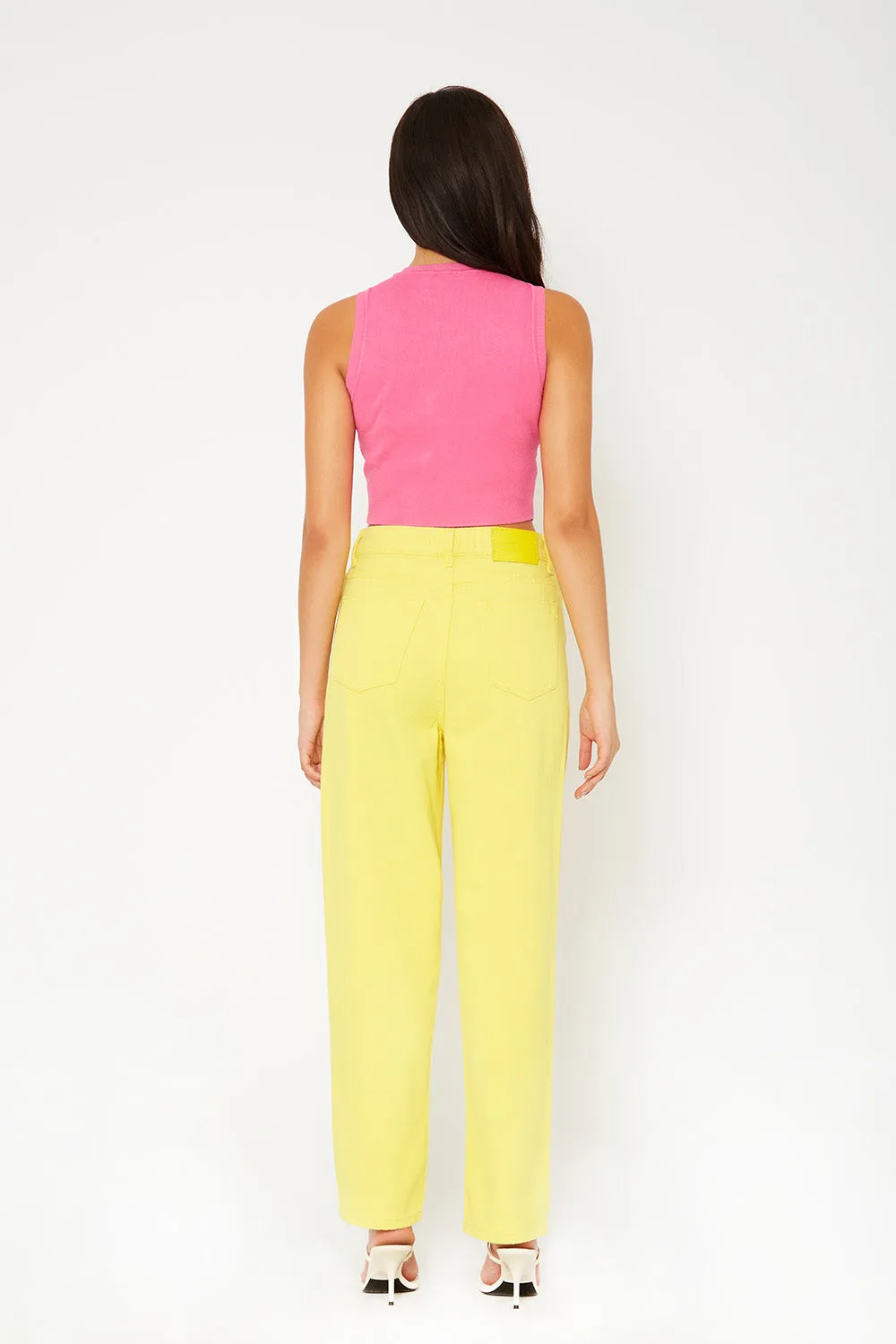 Super high-rise baggy mom fit color pants