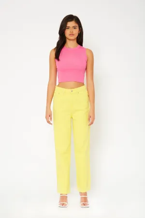 Super high-rise baggy mom fit color pants
