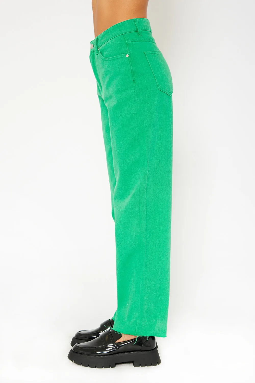 Super high-rise baggy mom straight fit color pants