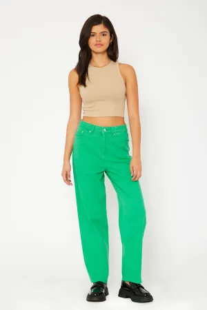 Super high-rise baggy mom straight fit color pants