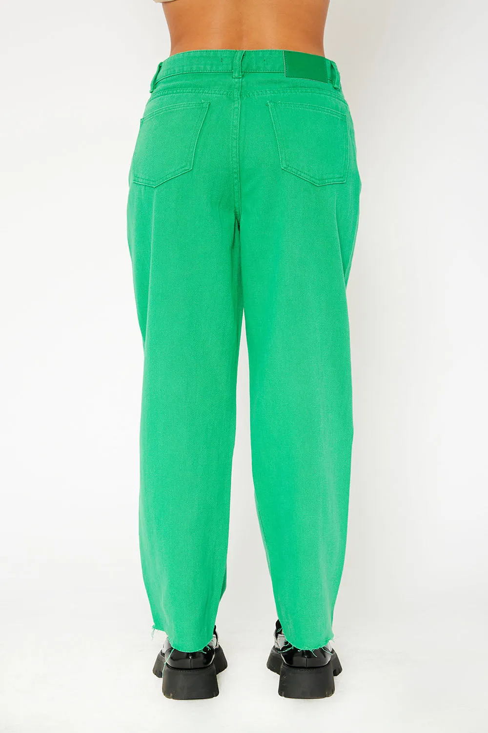 Super high-rise baggy mom straight fit color pants