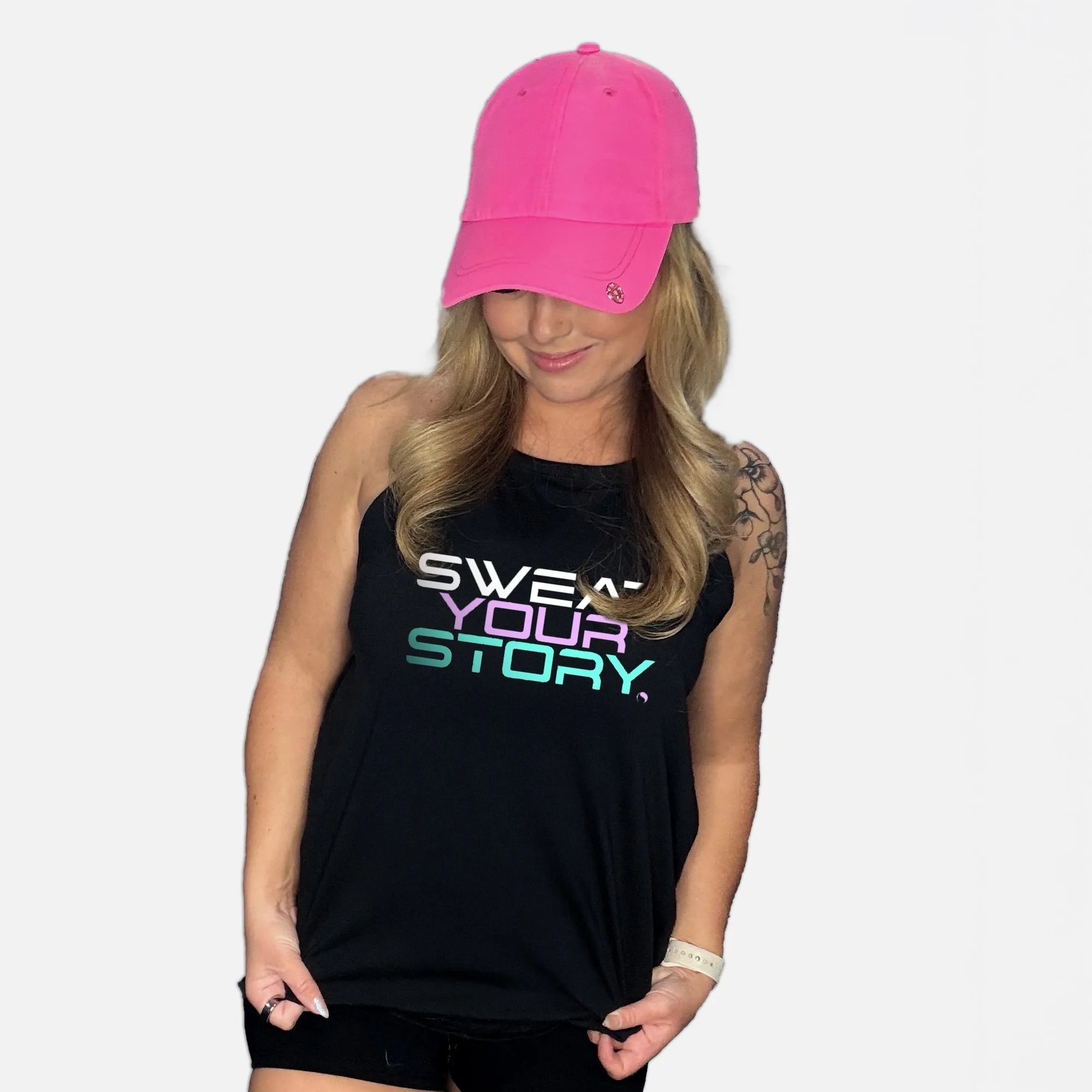 Sweat Your Story Rocker Tank Top