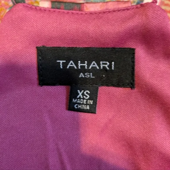 Tahari Watercolor Floral Multi Maxi Dress NWOT Size XS