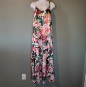 Tahari Watercolor Floral Multi Maxi Dress NWOT Size XS