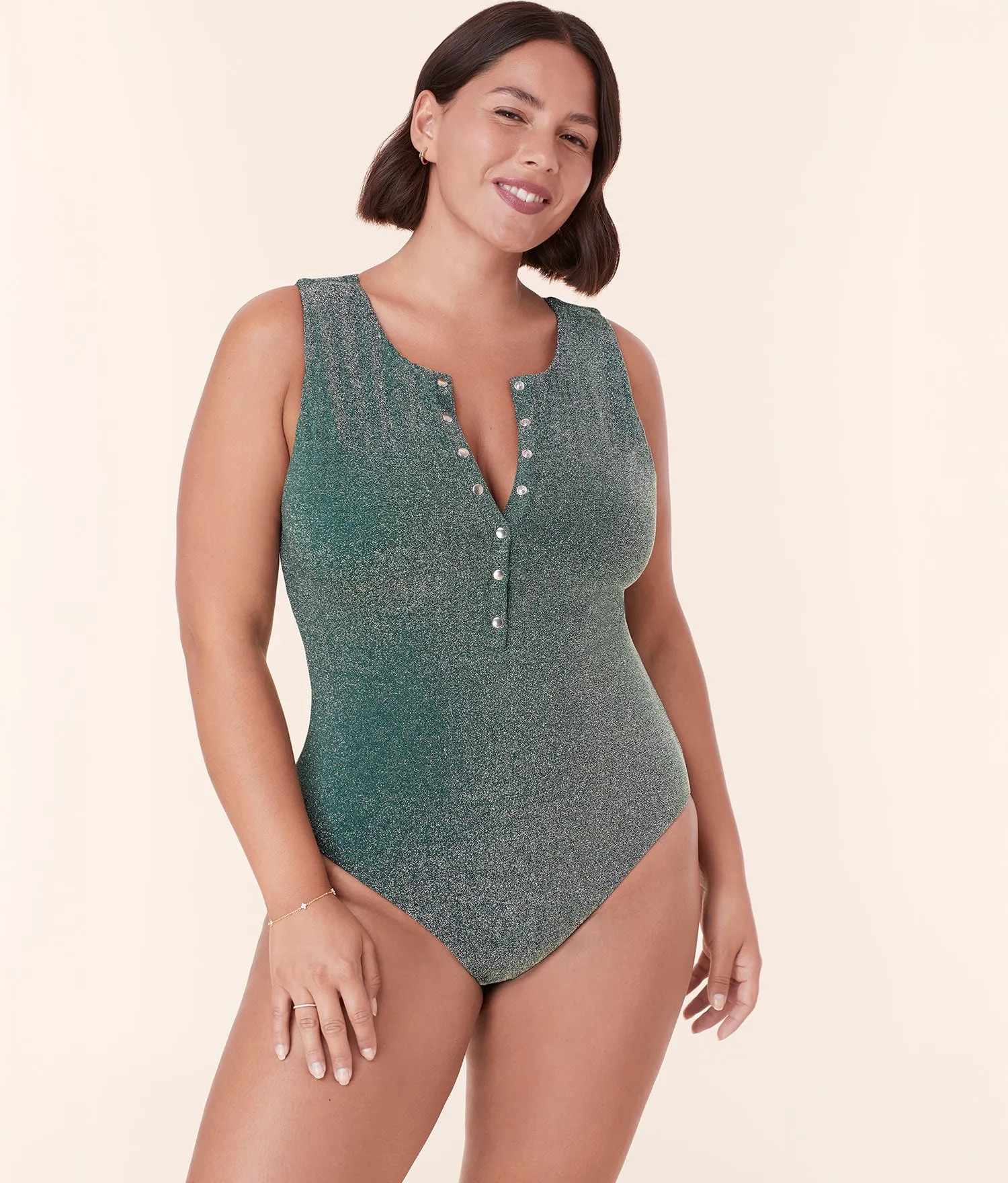 The Malibu One Piece - Glitter - Cascade - Classic