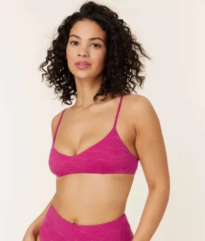 The Molokai Bikini Top - Textured Floral - Lava
