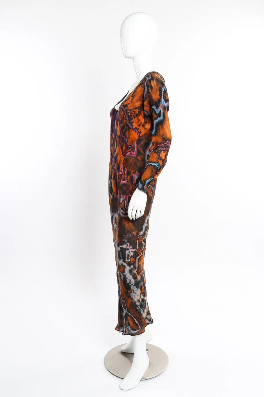 Tie Dye Silk Bias Dress