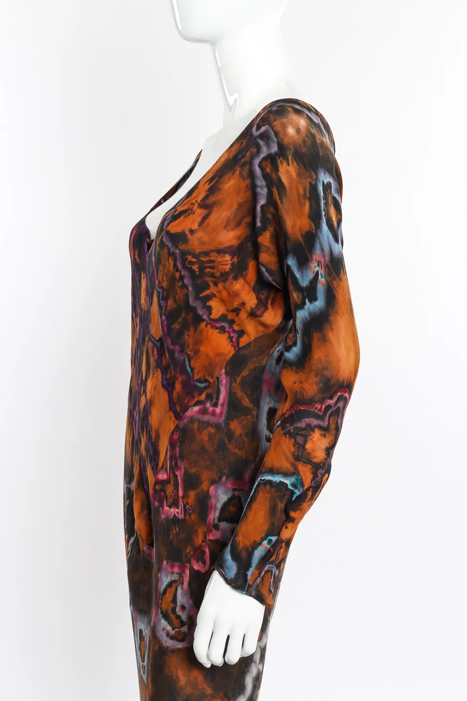 Tie Dye Silk Bias Dress
