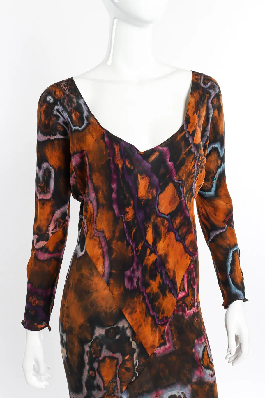 Tie Dye Silk Bias Dress