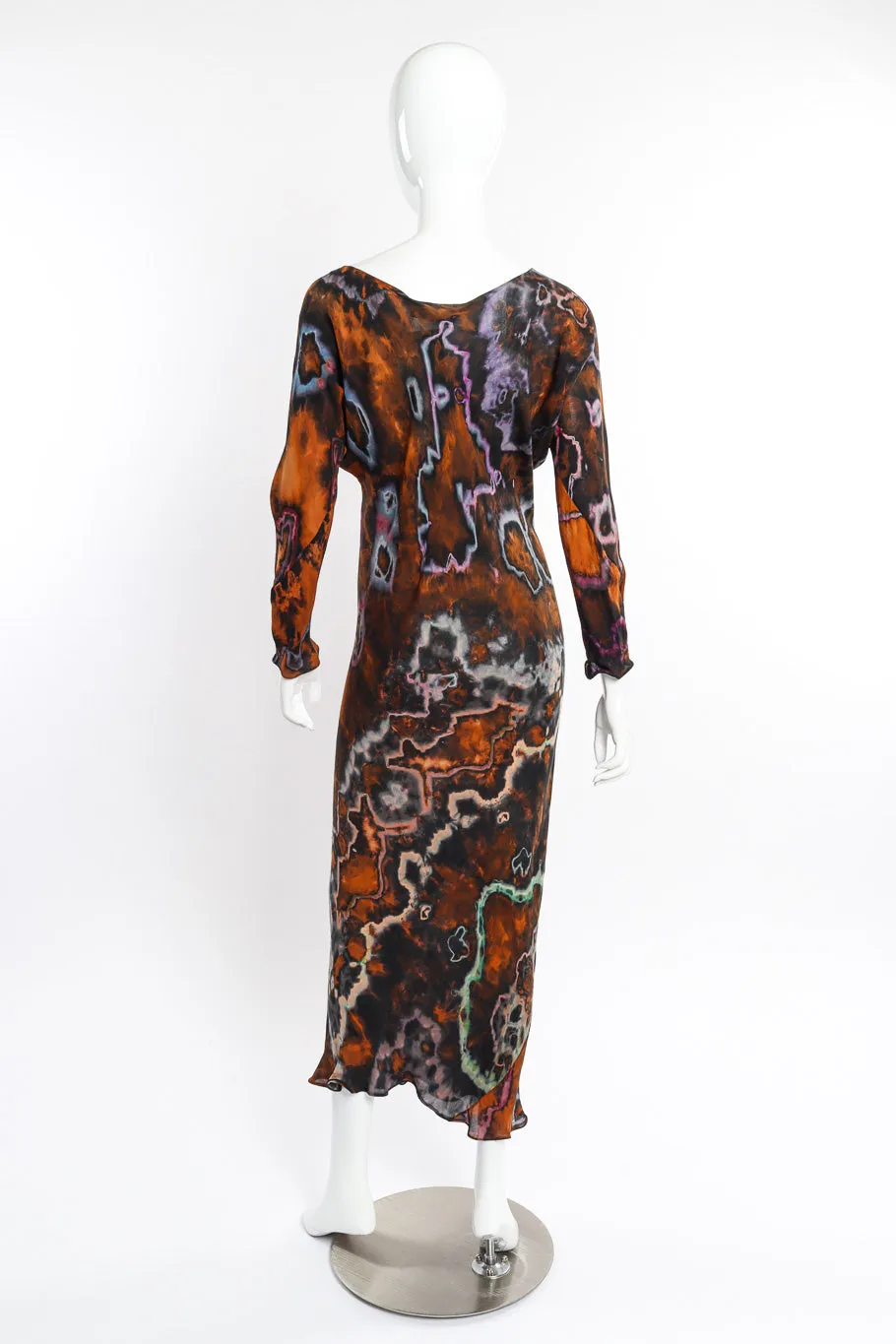 Tie Dye Silk Bias Dress