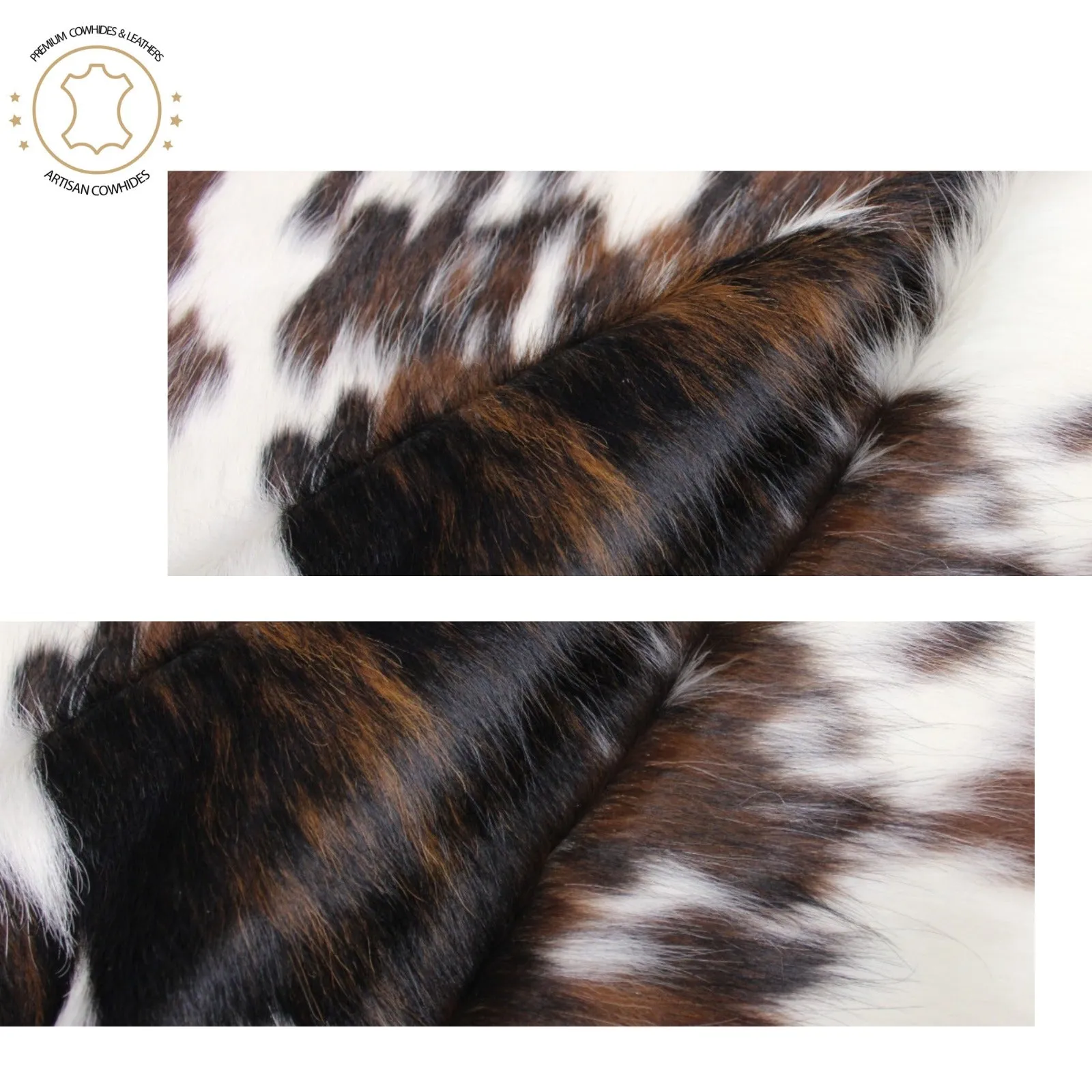 Tricolor  Cowhide PRE CUT Pieces | 12"x12", 12"x18", 12"x24" Precuts Sheets