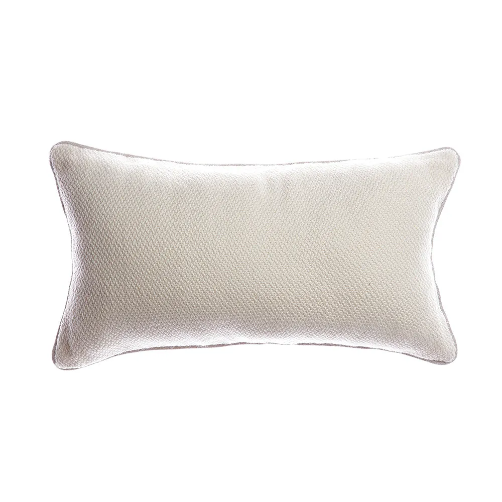 Trim Grey Merino  Square Pillow