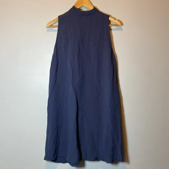 Tuckernuck Pomander Place Dutton Dress NWOT Women Small Navy Blue Lace Button Up
