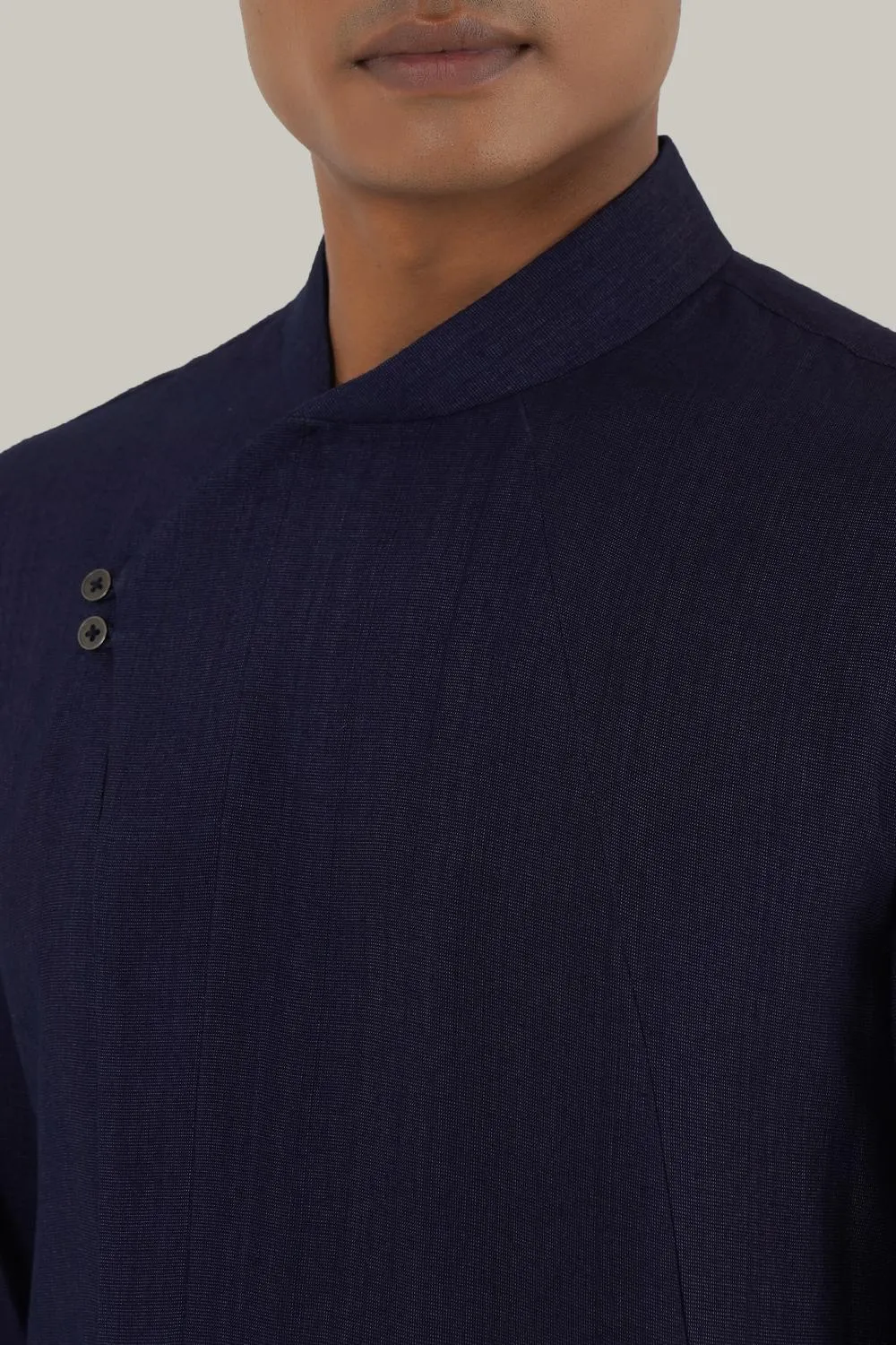 Two Button Asymmetric Kurta Set