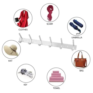 ULIFESTAR Premium Hook Racks for Hats,Coats，Towels,Keys，Heavy Duty Wall Mounted Stainless Steel Hanging Hooks for Bathroom Kitchen Closet Storage and Organization (Style B)