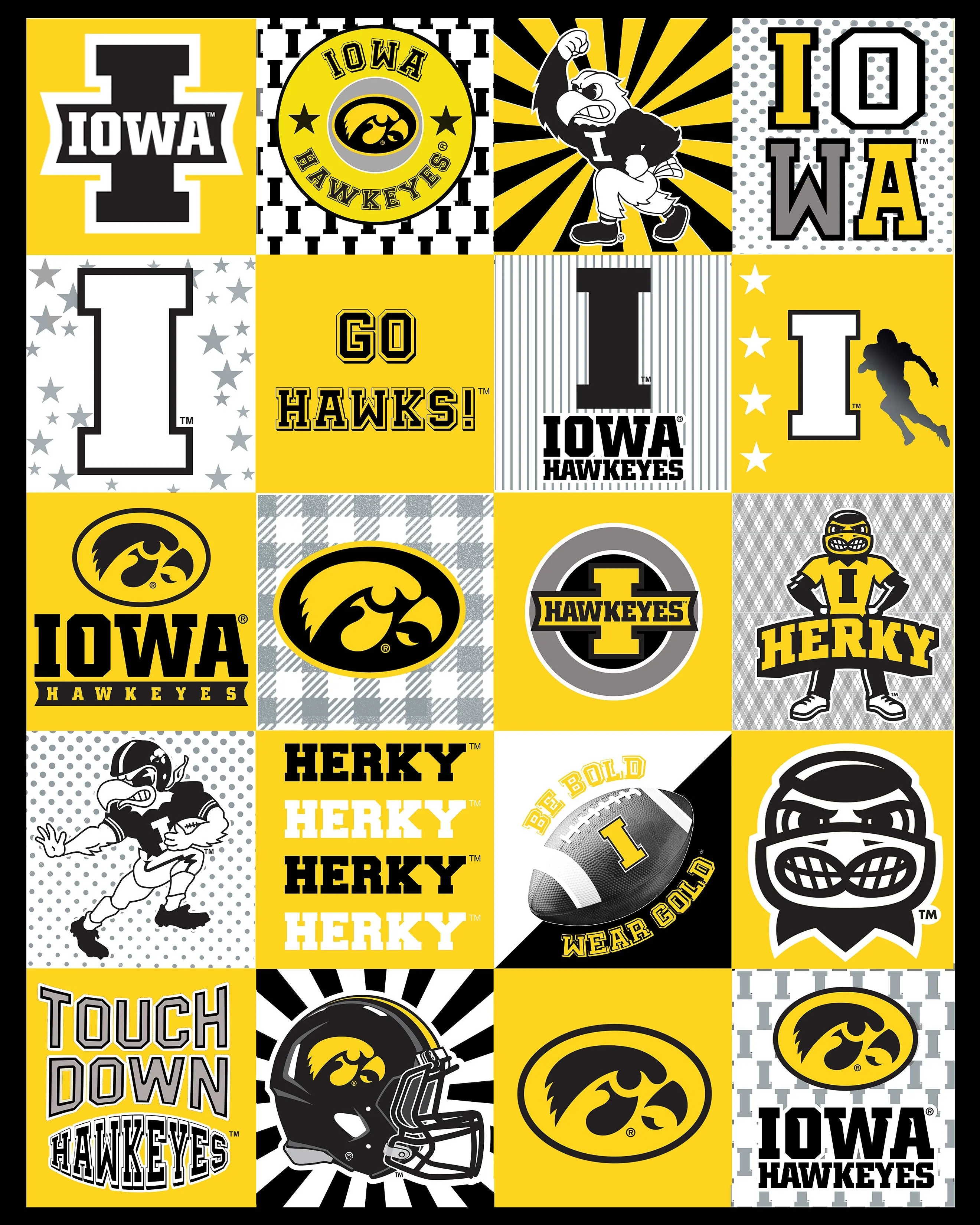 UNIVERSITY OF IOWA-Collegiate T-Shirt Minky-100% Polyester-IA1362