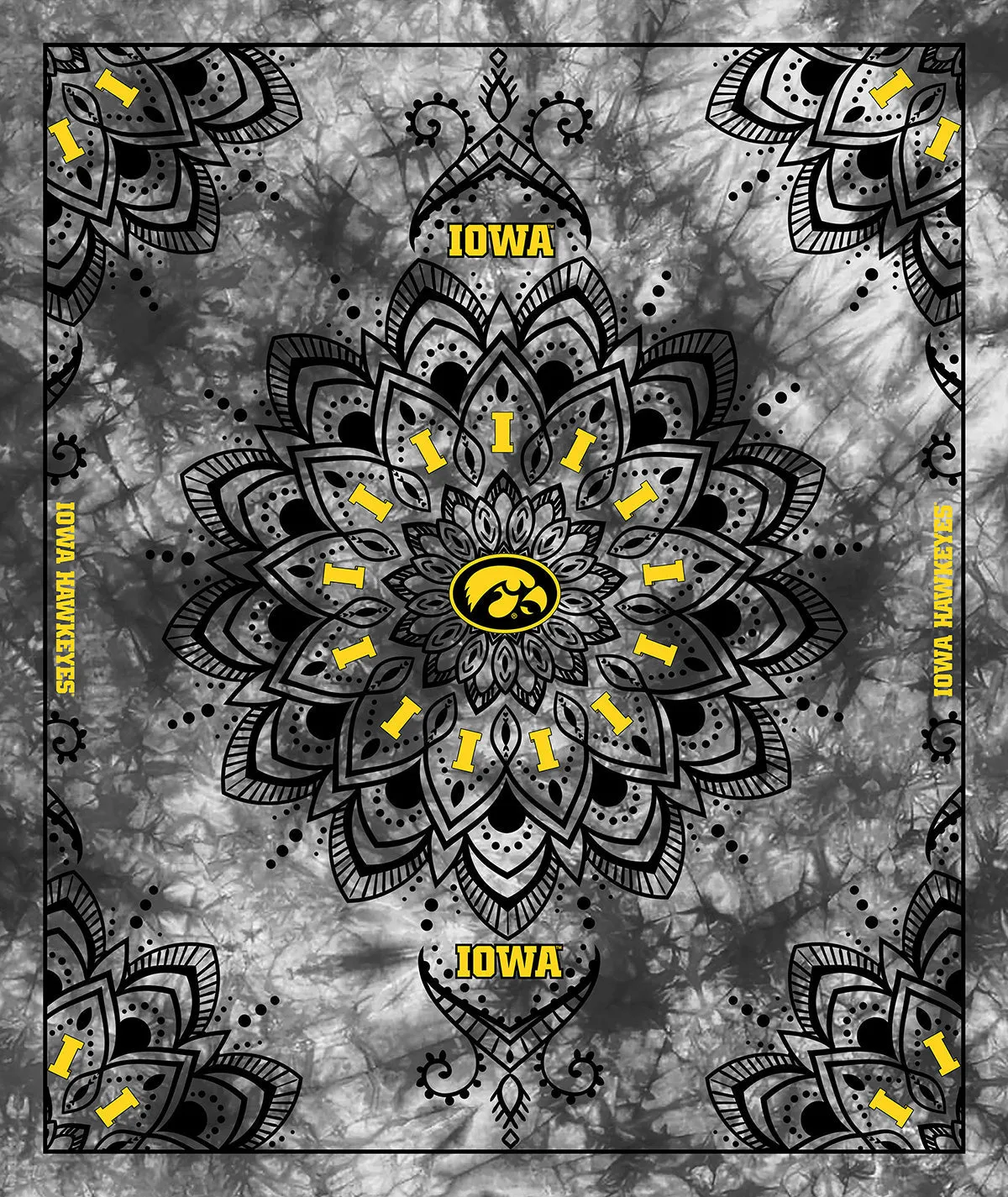 UNIVERSITY OF IOWA-Collegiate Tapestry-100% Polyester Minky-IA1360
