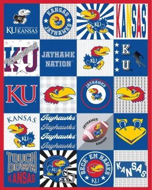 UNIVERSITY OF KANSAS-Collegiate T-Shirt Minky-100% Polyester-KS1362