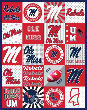UNIVERSITY OF MISSISSIPPI-Collegiate T-Shirt Minky-100% Polyester-MS1362