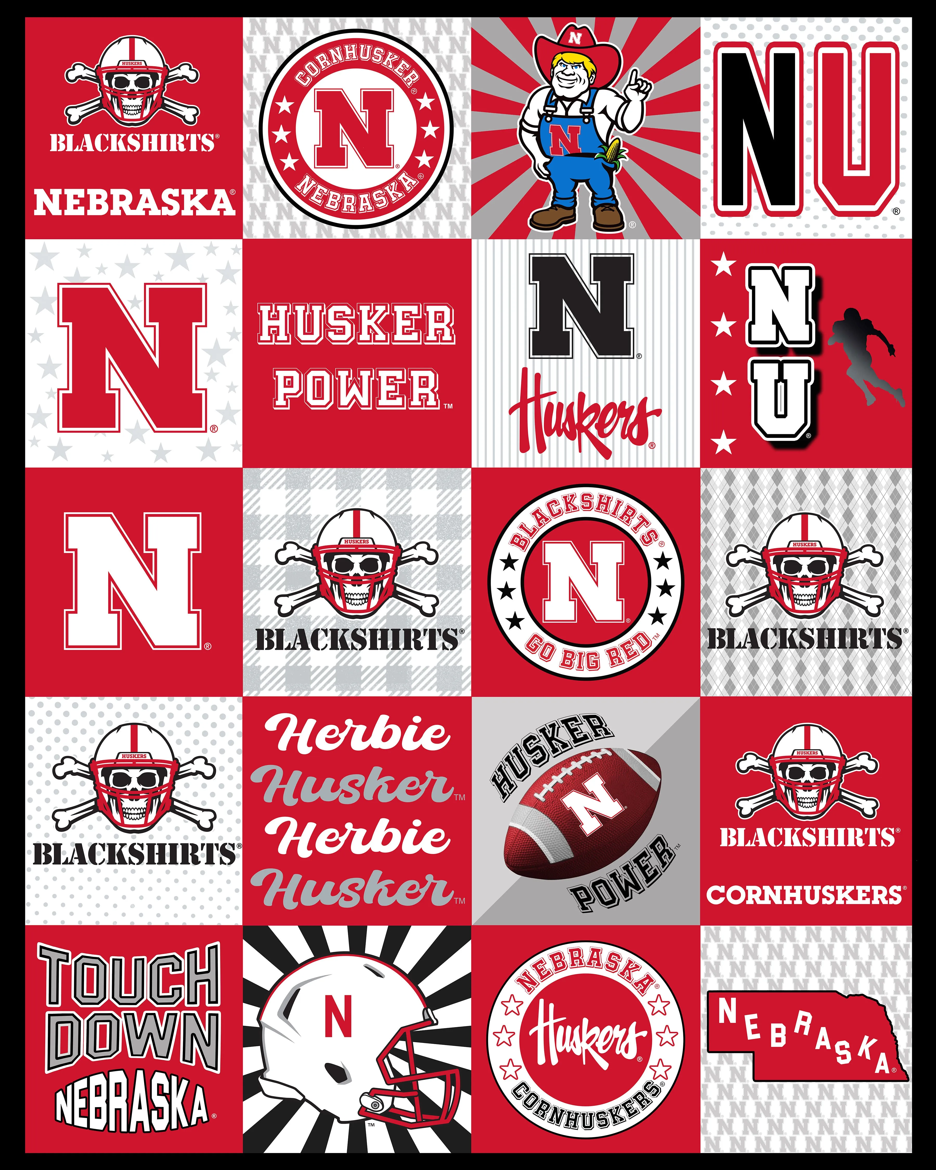 UNIVERSITY OF NEBRASKA-Collegiate T-Shirt Minky-100% Polyester-NE1362