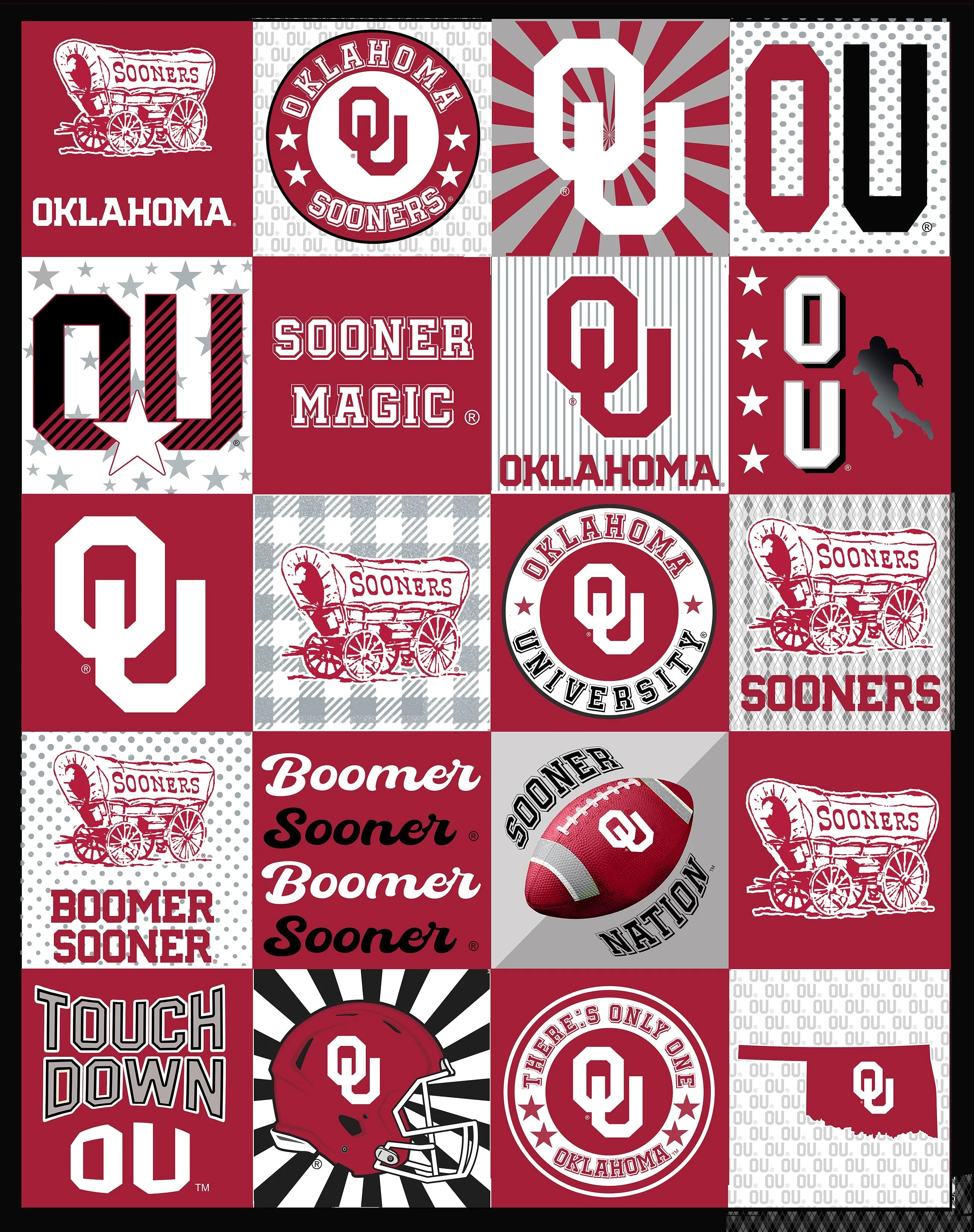 UNIVERSITY OF OKLAHOMA-Collegiate T-Shirt Minky-100% Polyester-OU1362