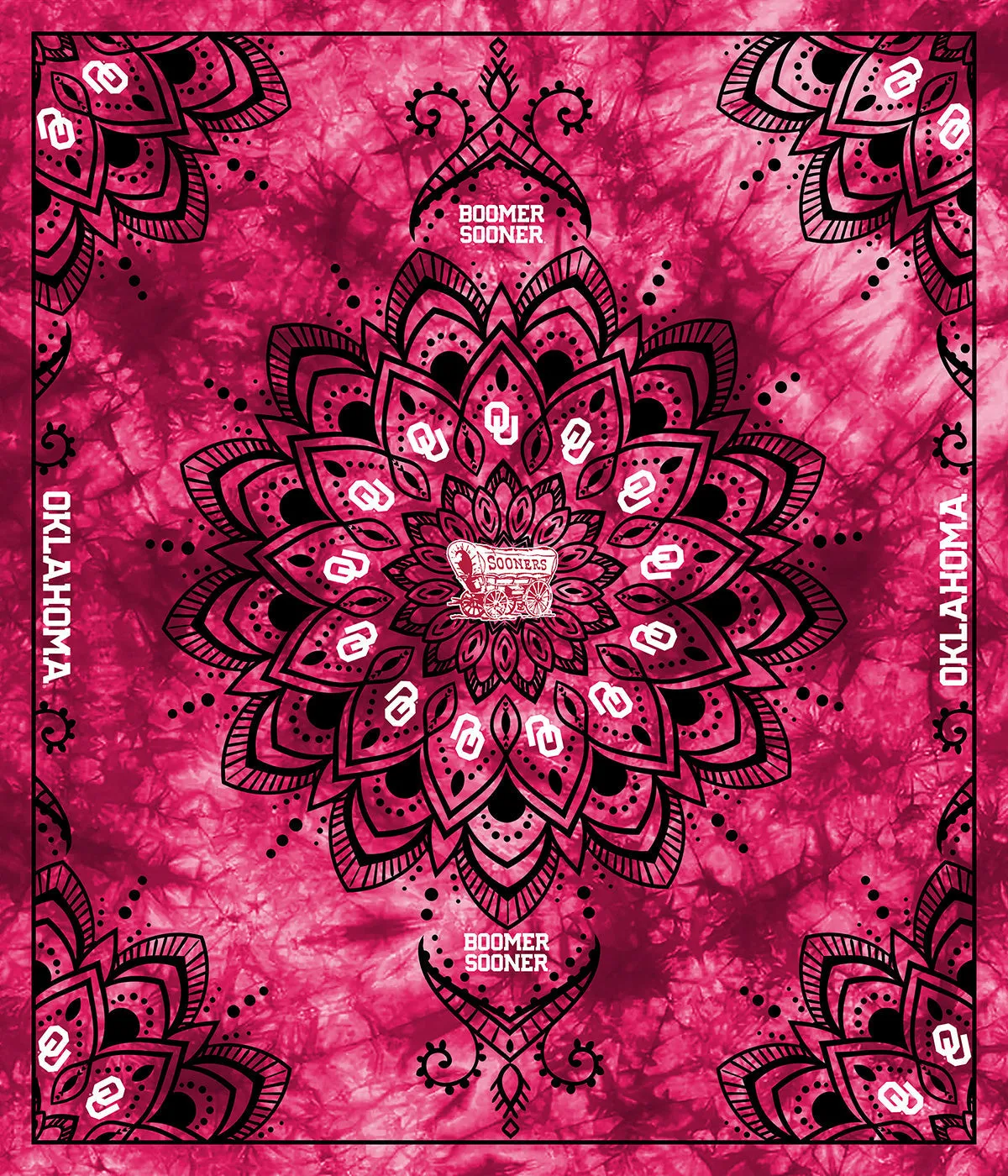 UNIVERSITY OF OKLAHOMA-Collegiate Tapestry-100% Polyester Minky-OU1360