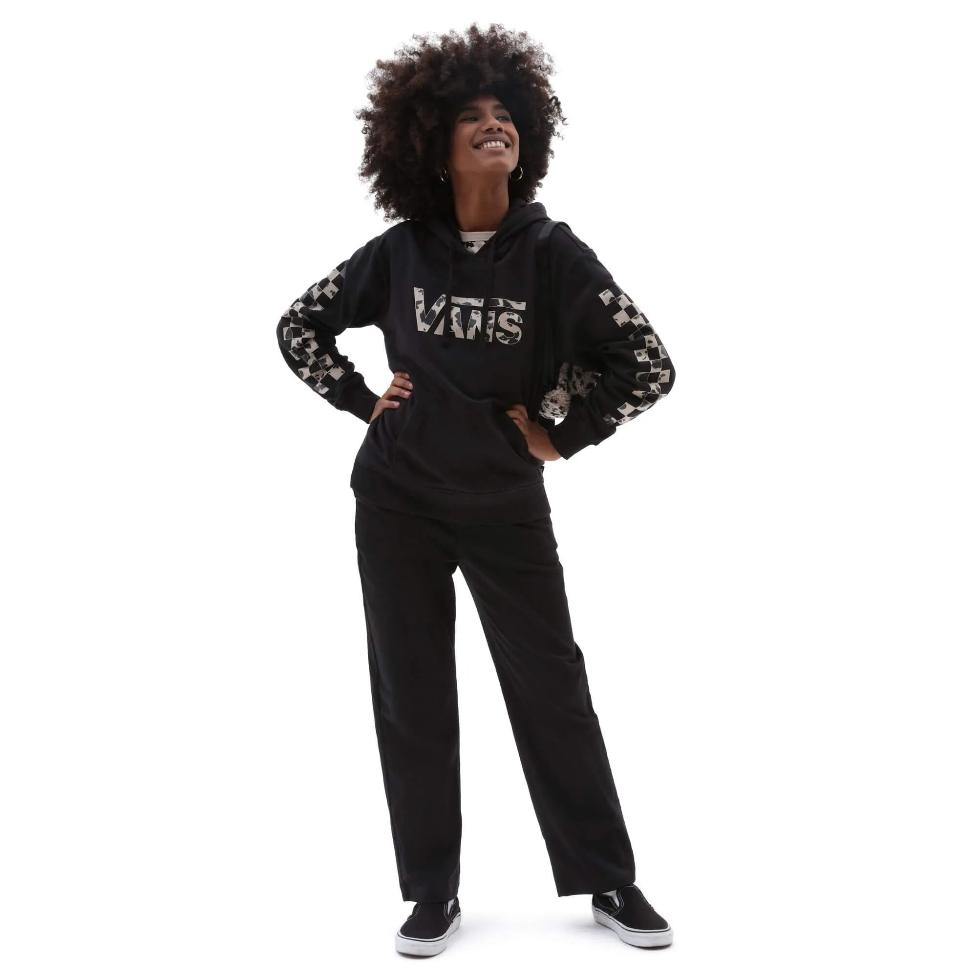 Vans Dotty Check Pullover Hoodie Dotty Animal Black