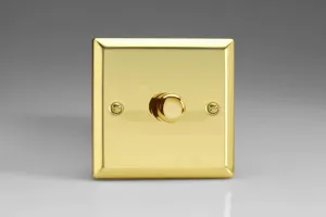 Varilight 1-Gang 2-Way Push-On/Off Rotary Dimmer 1 x 60-400W Victorian Brass HV3