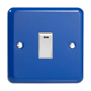 Varilight 1-Gang 20A Double Pole Rocker Light Switch   Neon Indicator Light Reflex Blue XY20NW.RB