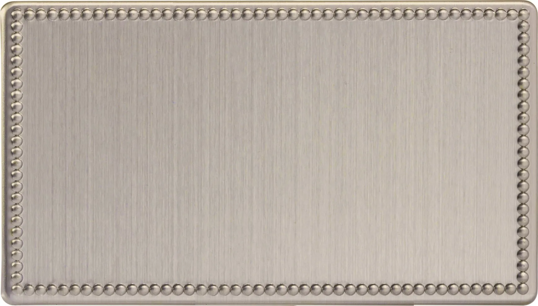 Varilight 2-Gang (Double), Blank Plate, Dimension Screwless Jubilee Brushed Steel (Double Plate) XDYDBS.JS