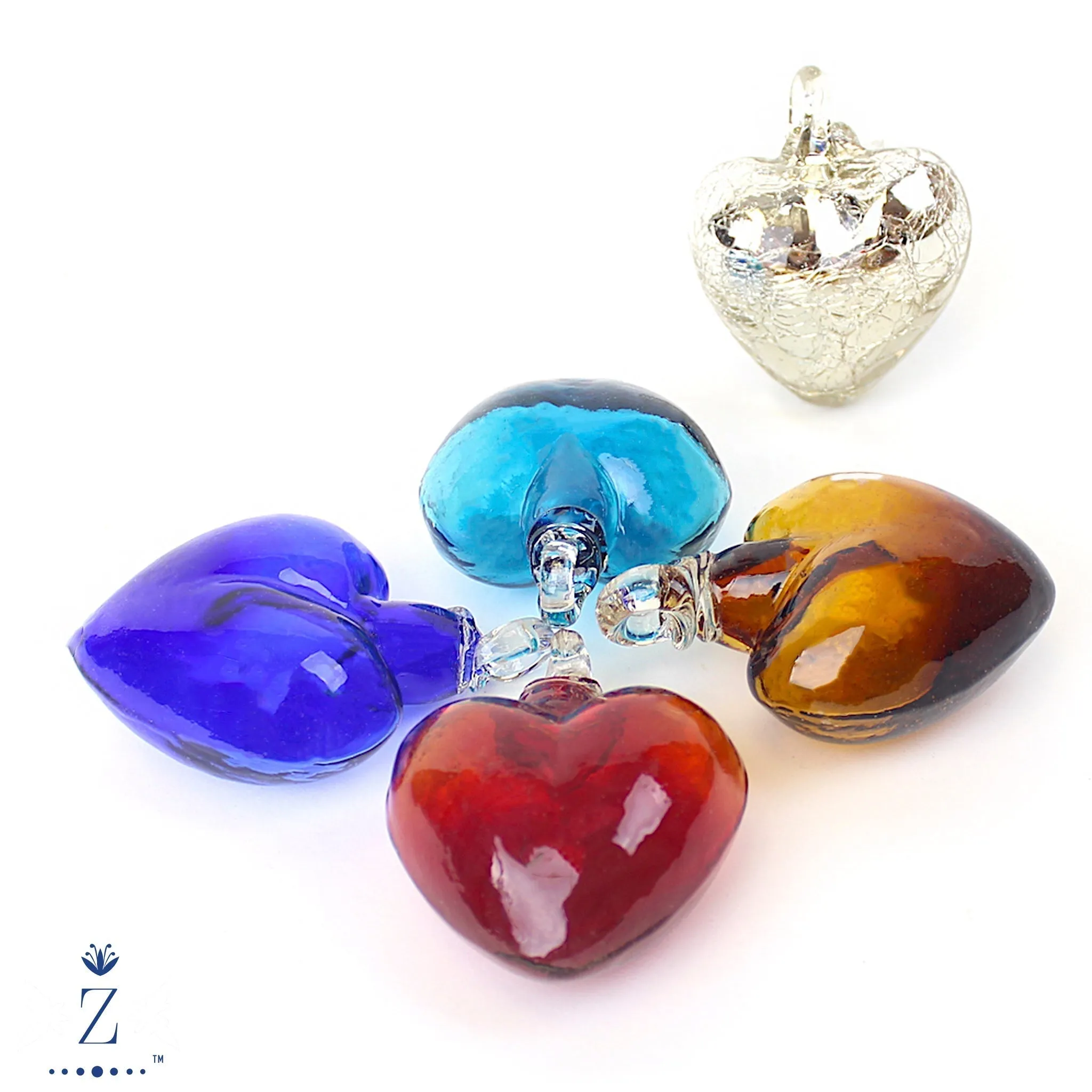 Vestige Heart, Amber Glass Heart Ornaments.
