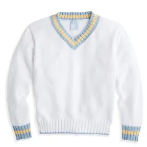 Victor Pullover -- Ivory w/ Blue & Yellow