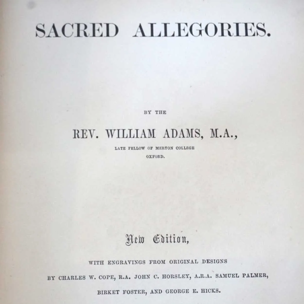 Victorian Leather Bound Book: Sacred Allegories by Reverend William Adams