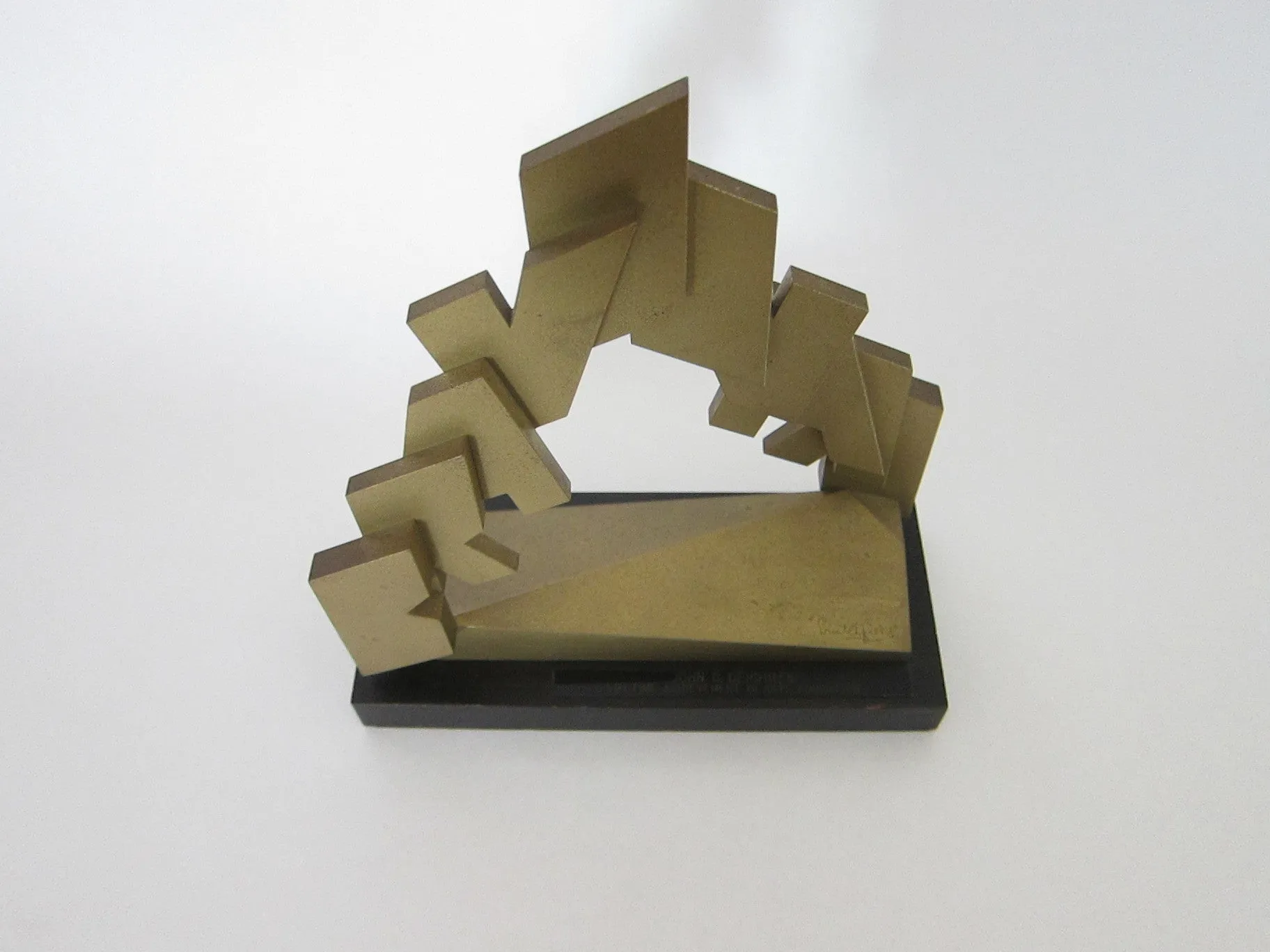 Vintage Abstract Metal Bravo Award for John C Deichman