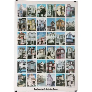 Vintage American Celestial Arts Poster, San Francisco's Victorian Houses
