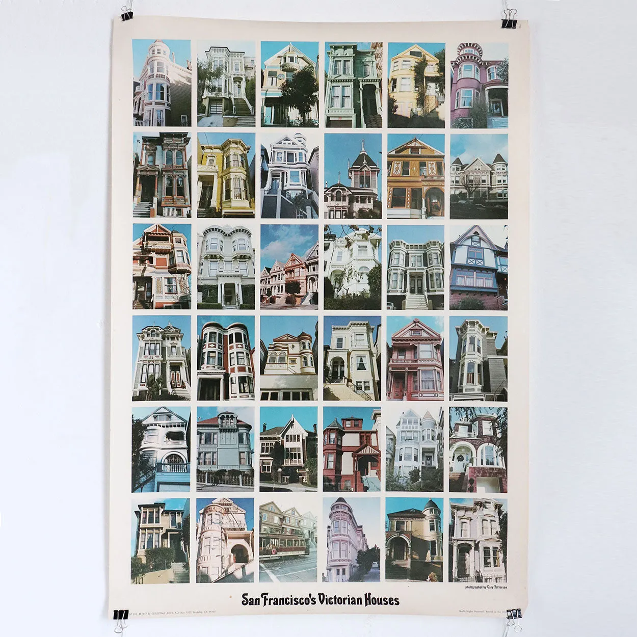 Vintage American Celestial Arts Poster, San Francisco's Victorian Houses