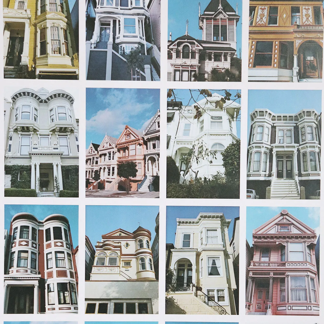 Vintage American Celestial Arts Poster, San Francisco's Victorian Houses