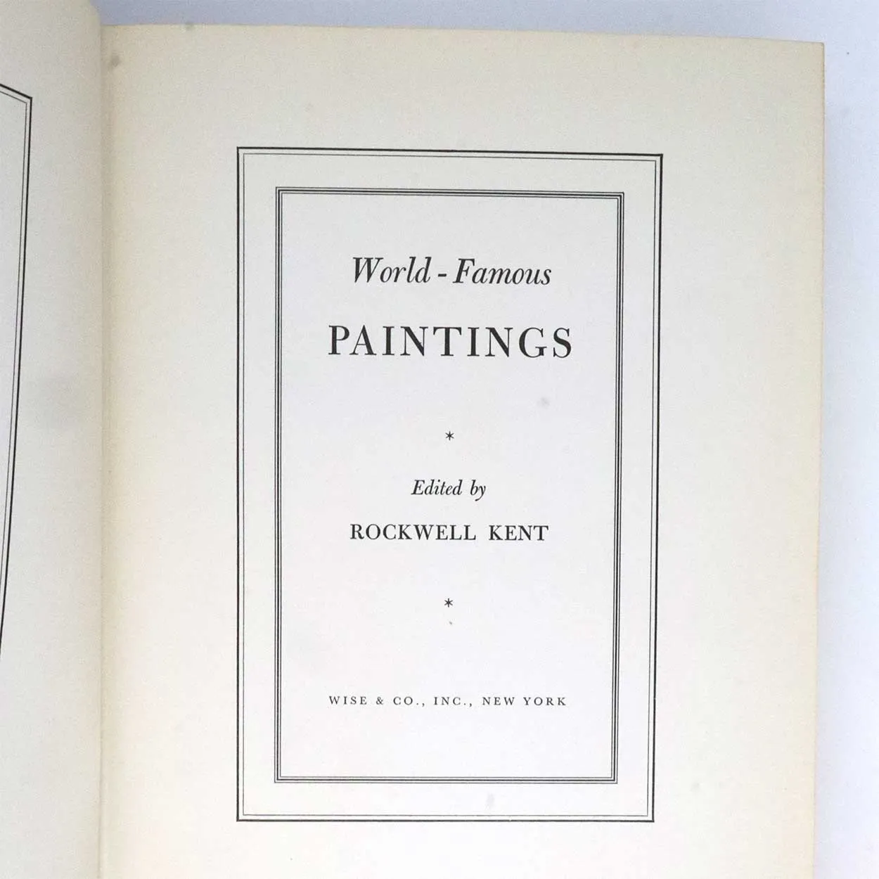 Vintage Art History Book: World-Famous Paintings by Rockwell Kent