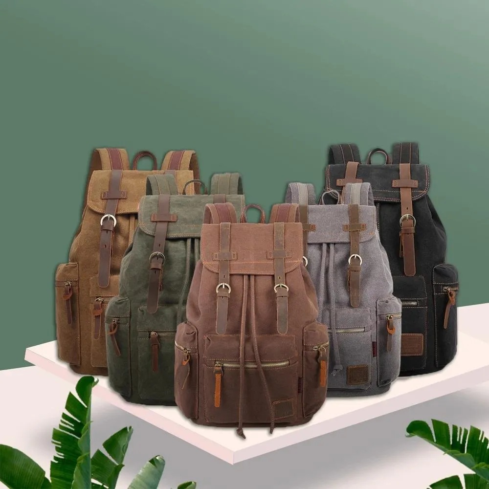 Vintage Canvas Backpacks Hiking Travel Camping Bags