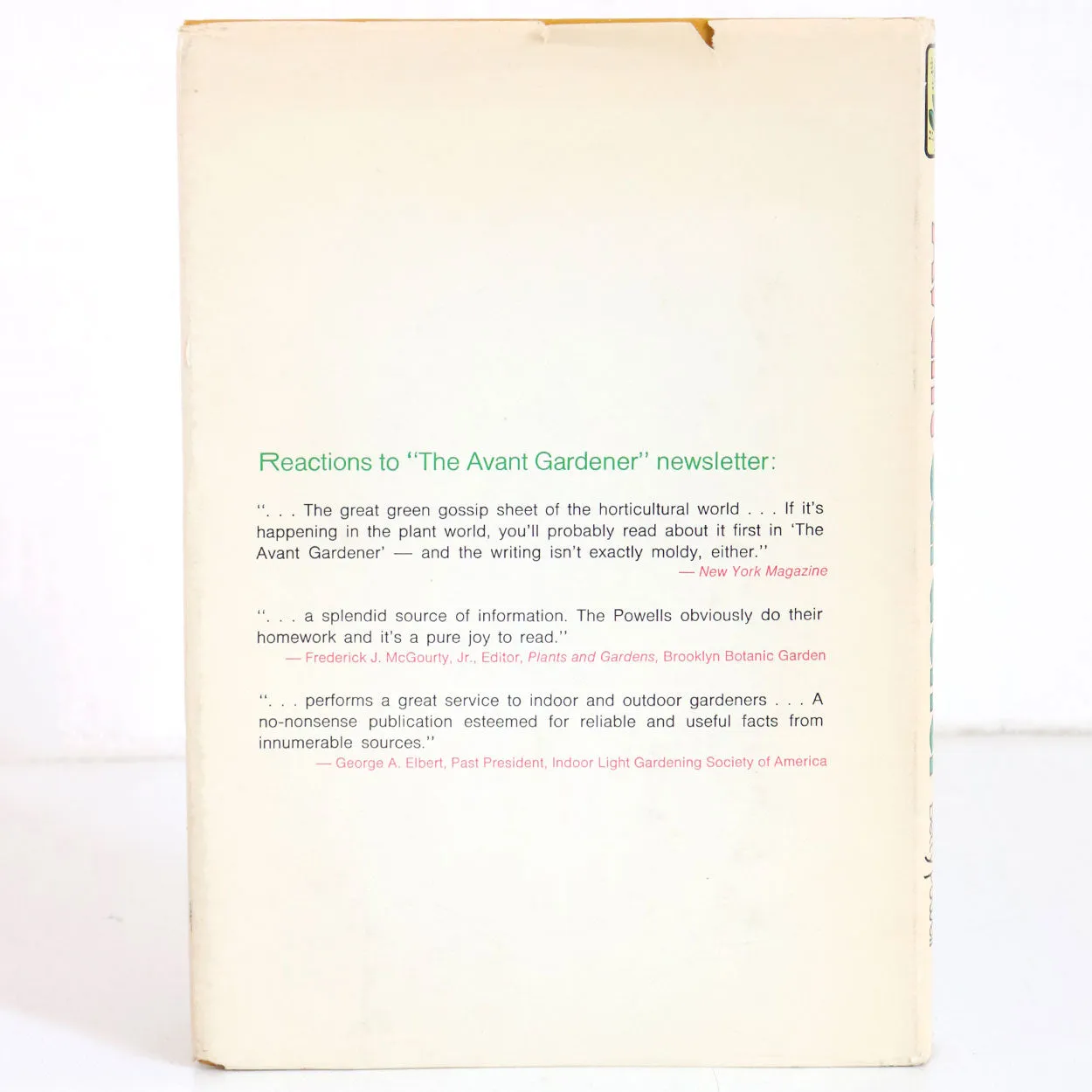 Vintage First Edition Book: The Avant Gardener by Thomas and Betty Powell