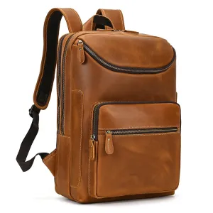 Vintage Genuine Leather Backpack 16" Laptop School Travel Bag