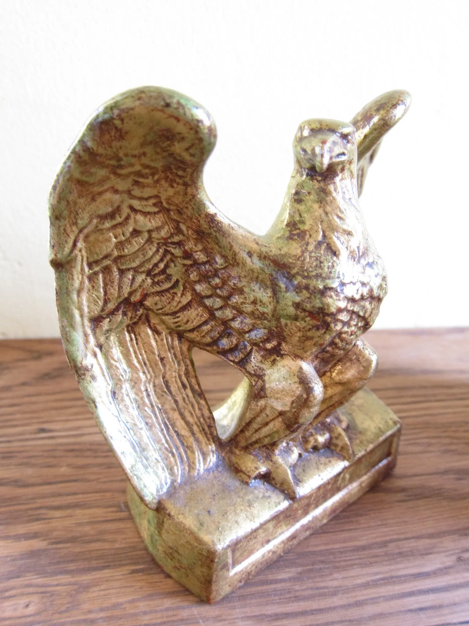Vintage Gold Eagle Statue Bookends by PMC Craftsman Company