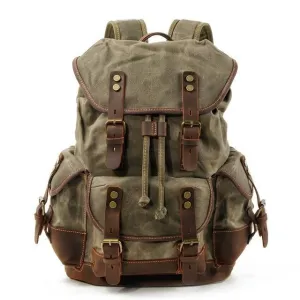 Vintage Leather Waterproof Backpack