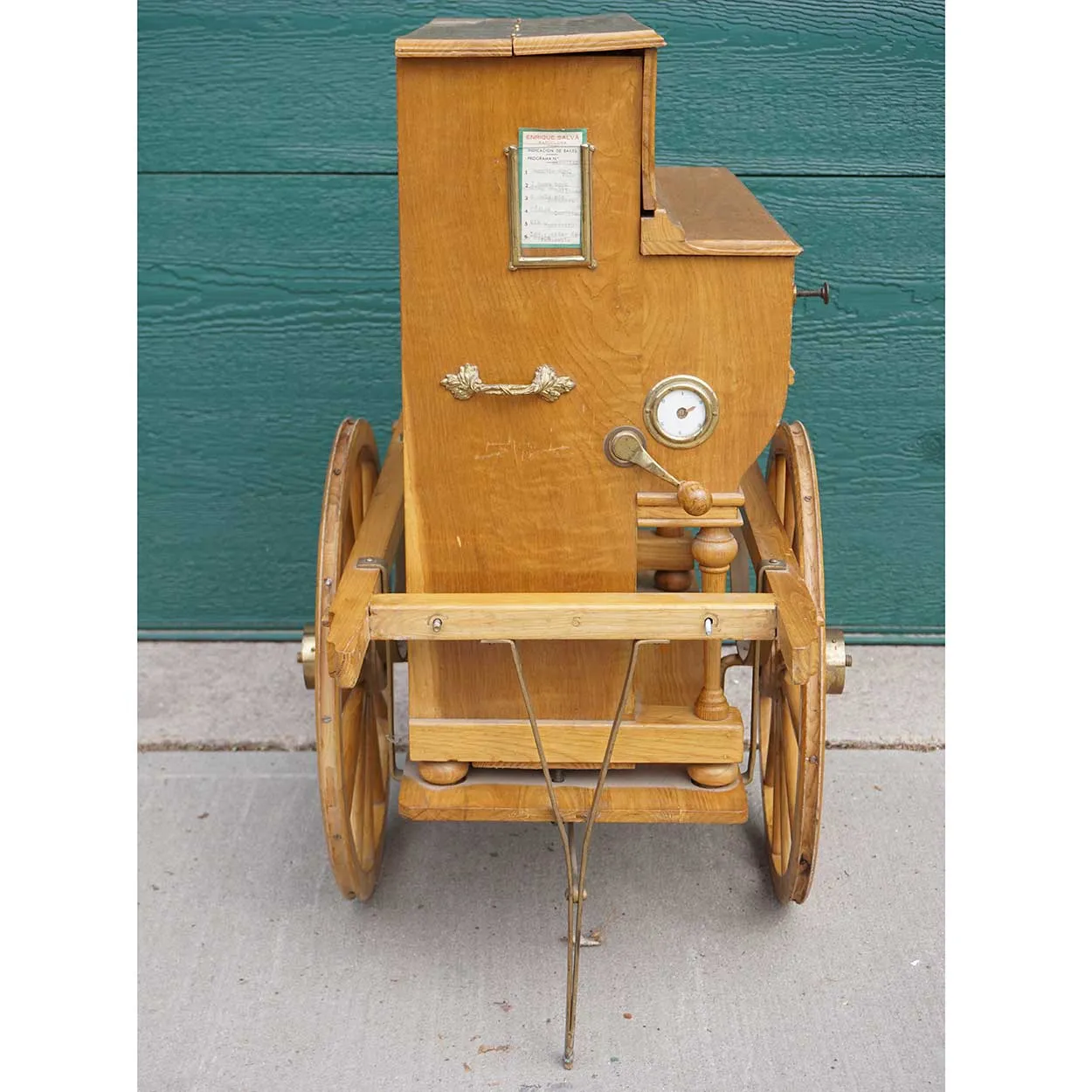 Vintage Spanish Enrique Salva Miniature Hurdy-Gurdy Street Piano Cart