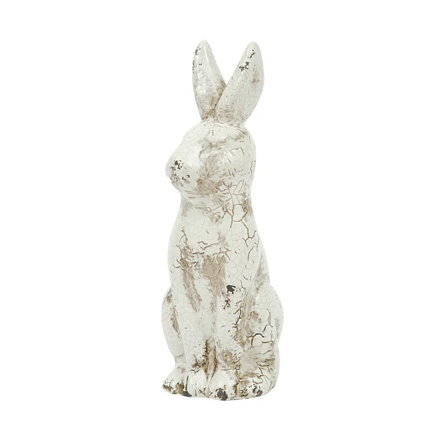 Vintage style cream ceramic rabbit figurine