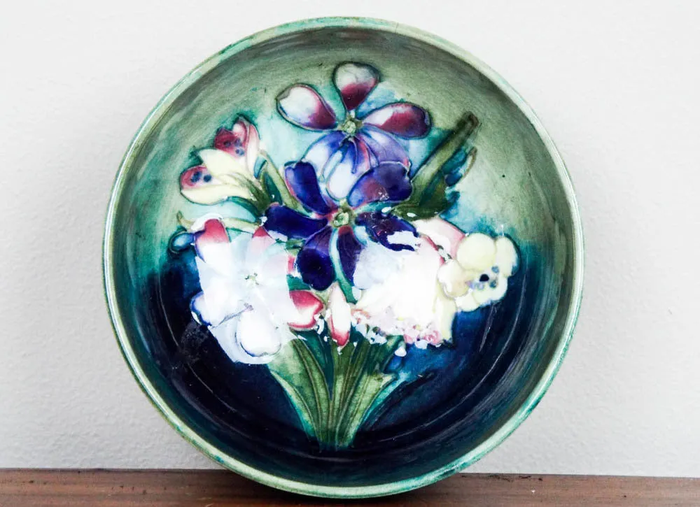 Vintage William Moorcroft Glazed Pottery Dish