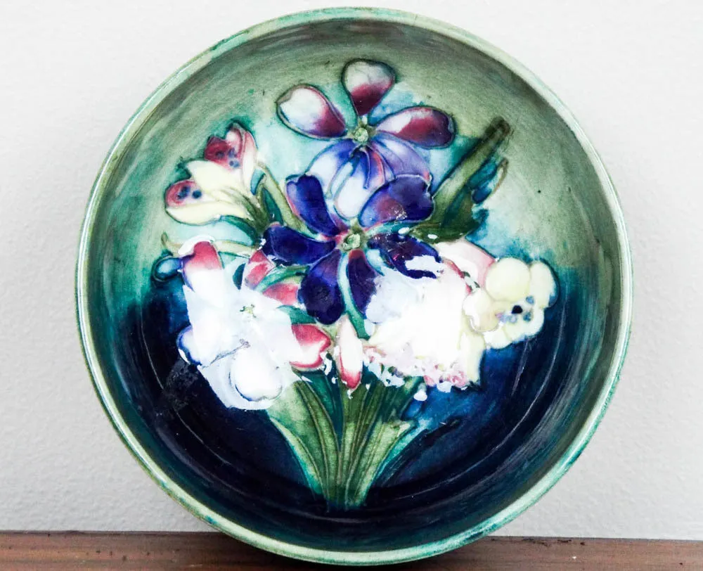 Vintage William Moorcroft Glazed Pottery Dish
