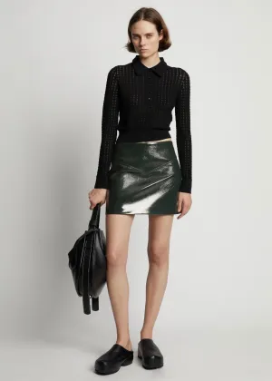 Vinyl Mini Skirt (Pine)