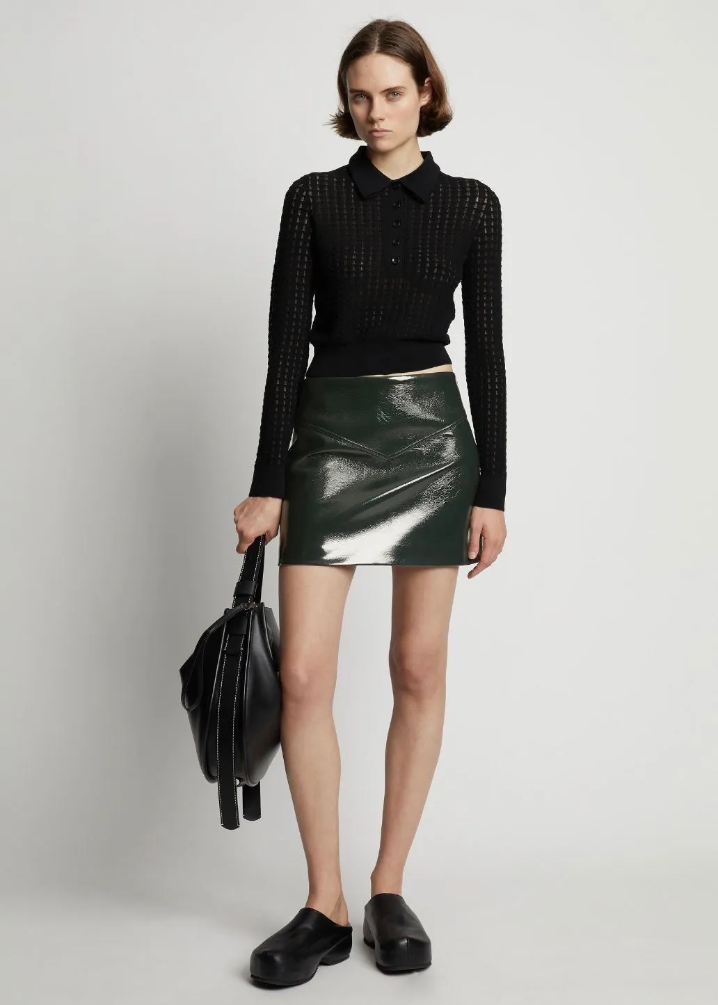 Vinyl Mini Skirt (Pine)