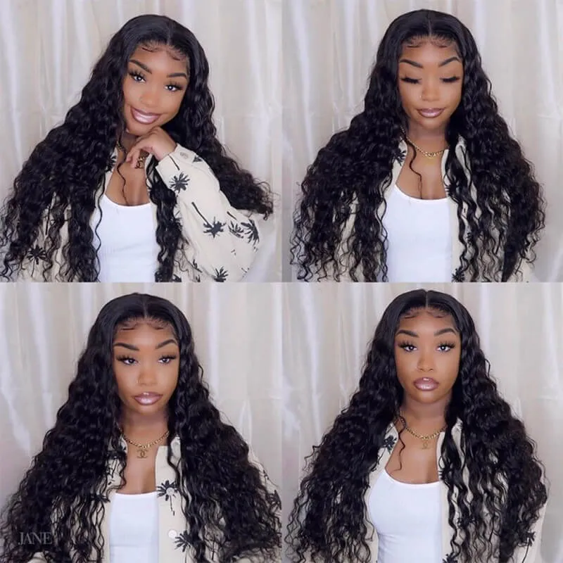 Wavymy Loose Deep Wave Wig Virgin Human Hair Full Lace Frontal Wig Natural Color
